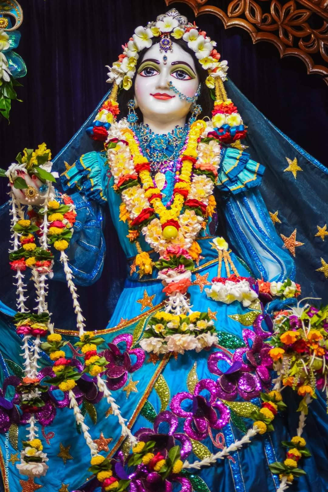 Bella Statua Di Krishna Shri Radhe Sfondo