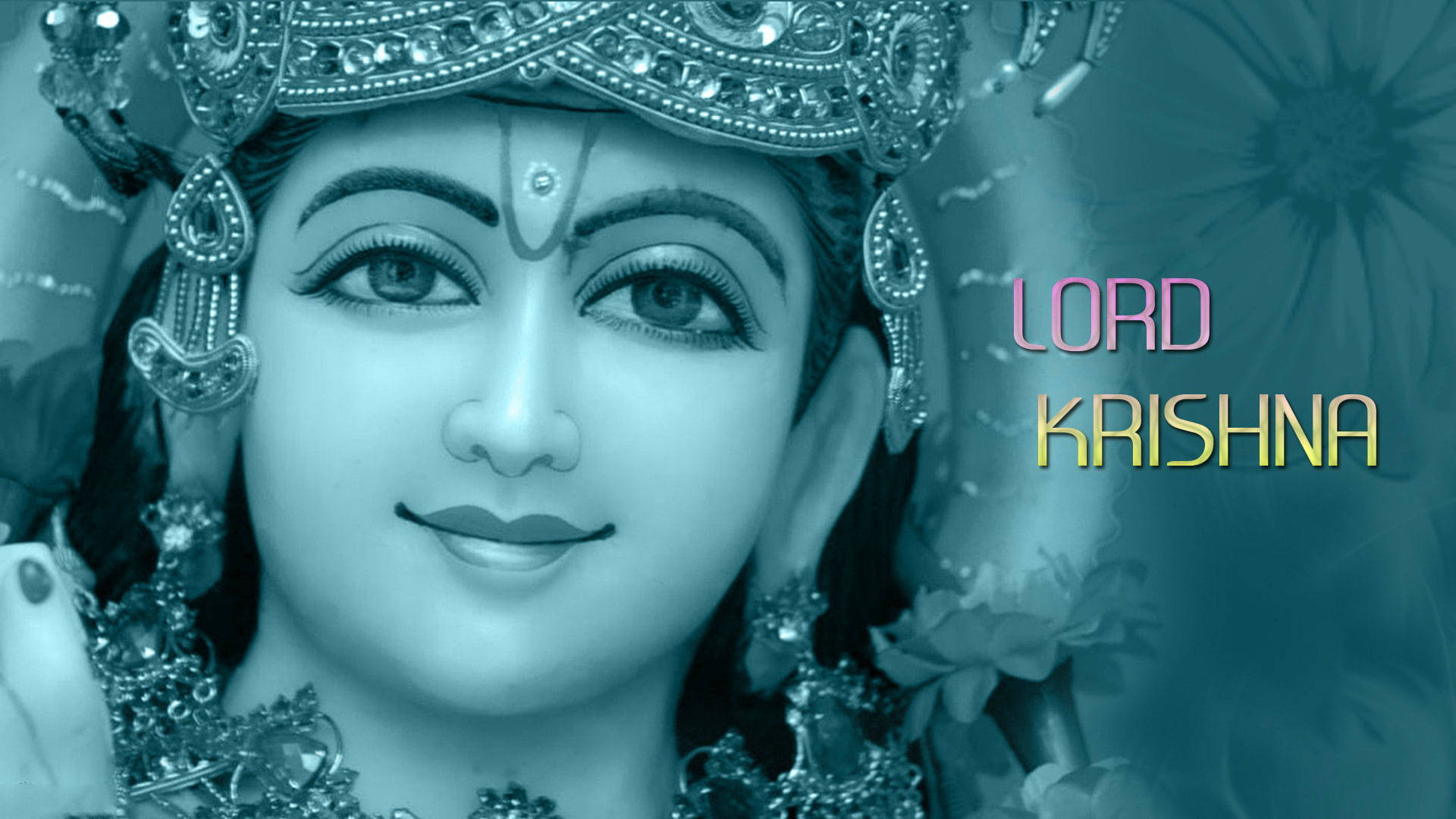 Beautiful Krishna Teal Aesthetic