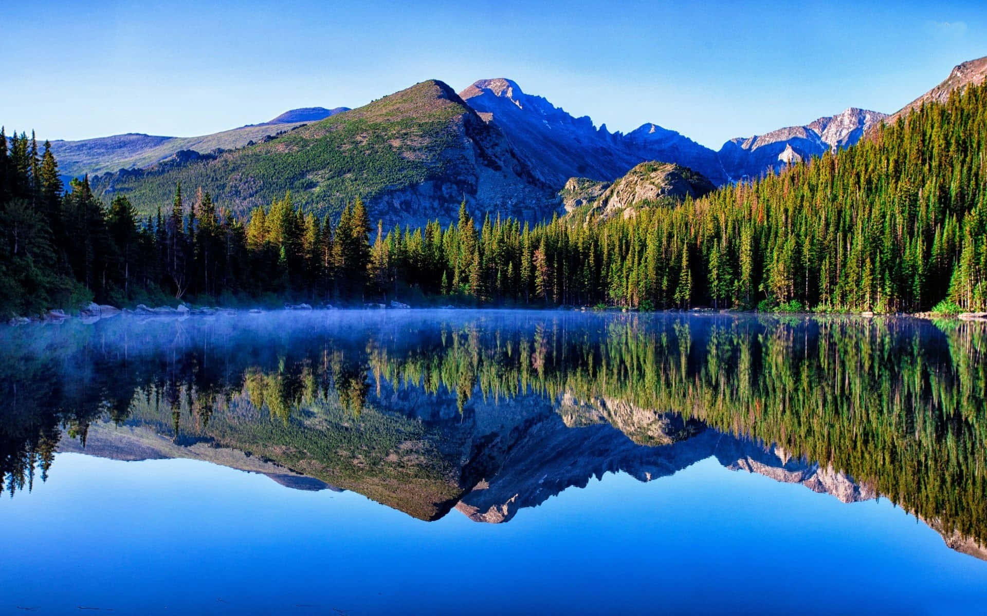 Beautiful Lake In Rocky Mountain National Park Wallpaper