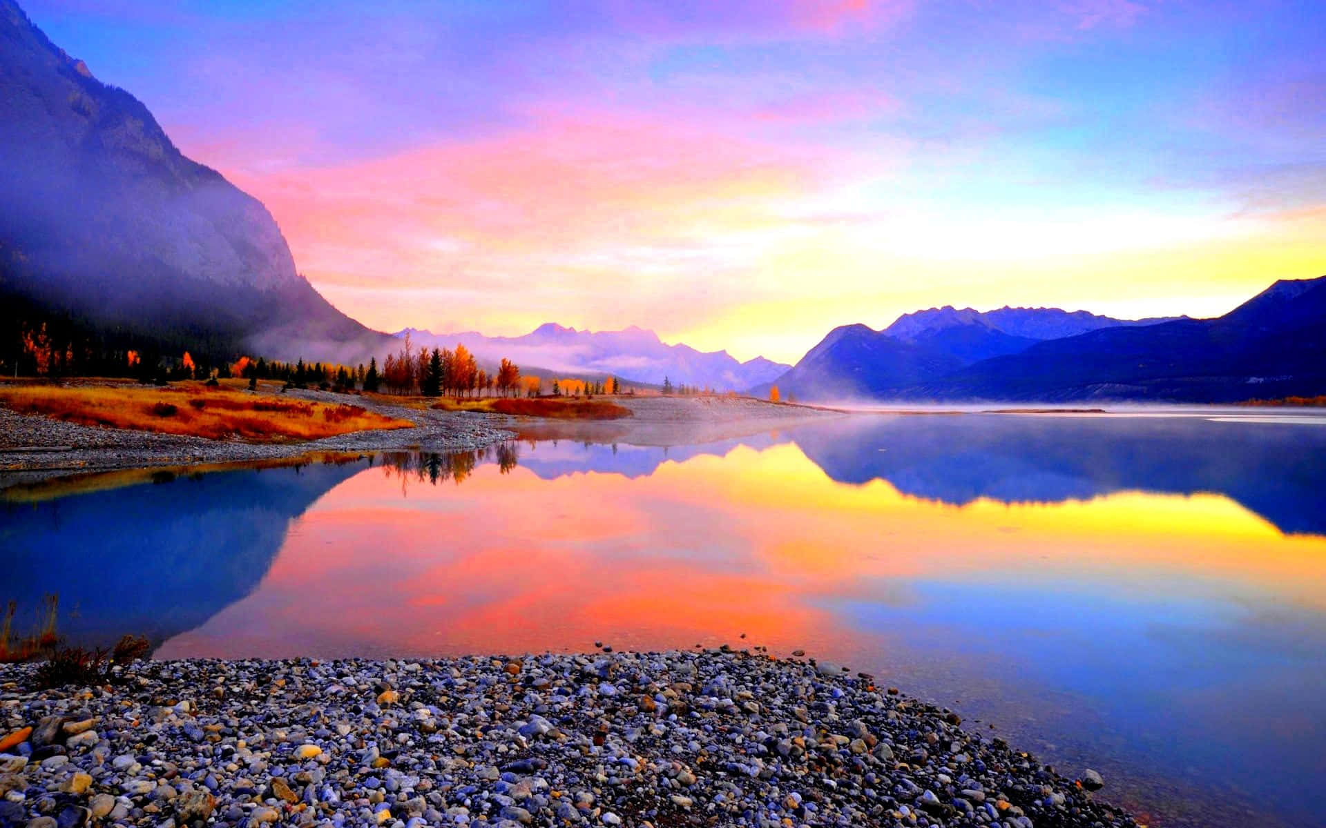 Beautiful Lake Abraham In Canada Wallpaper