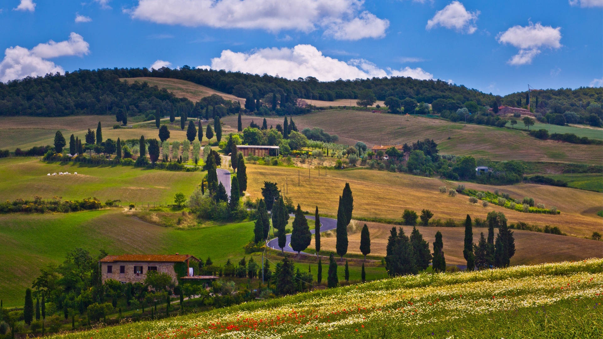 Beautiful Landscape Of Tuscany Italy Wallpaper