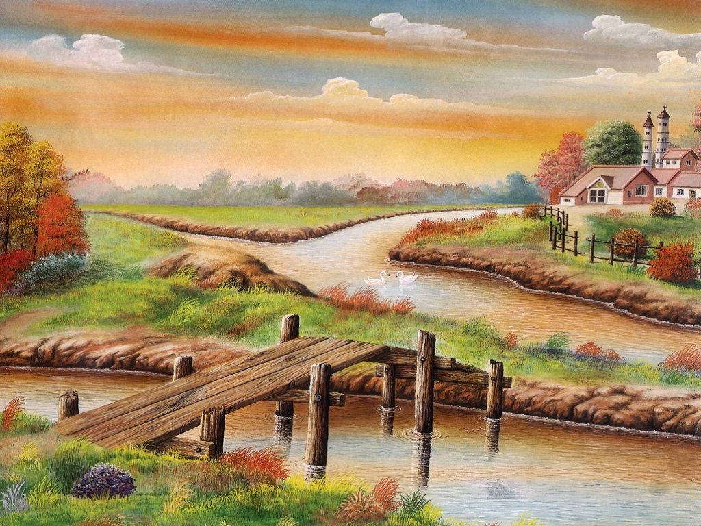 Beautiful Landscape Paint Art Wallpaper