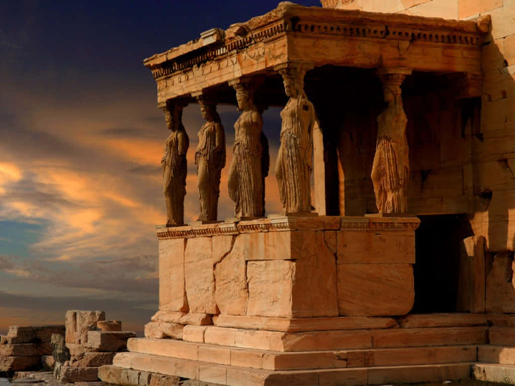 Beautiful Late Afternoon Scene At The Erechtheion Wallpaper