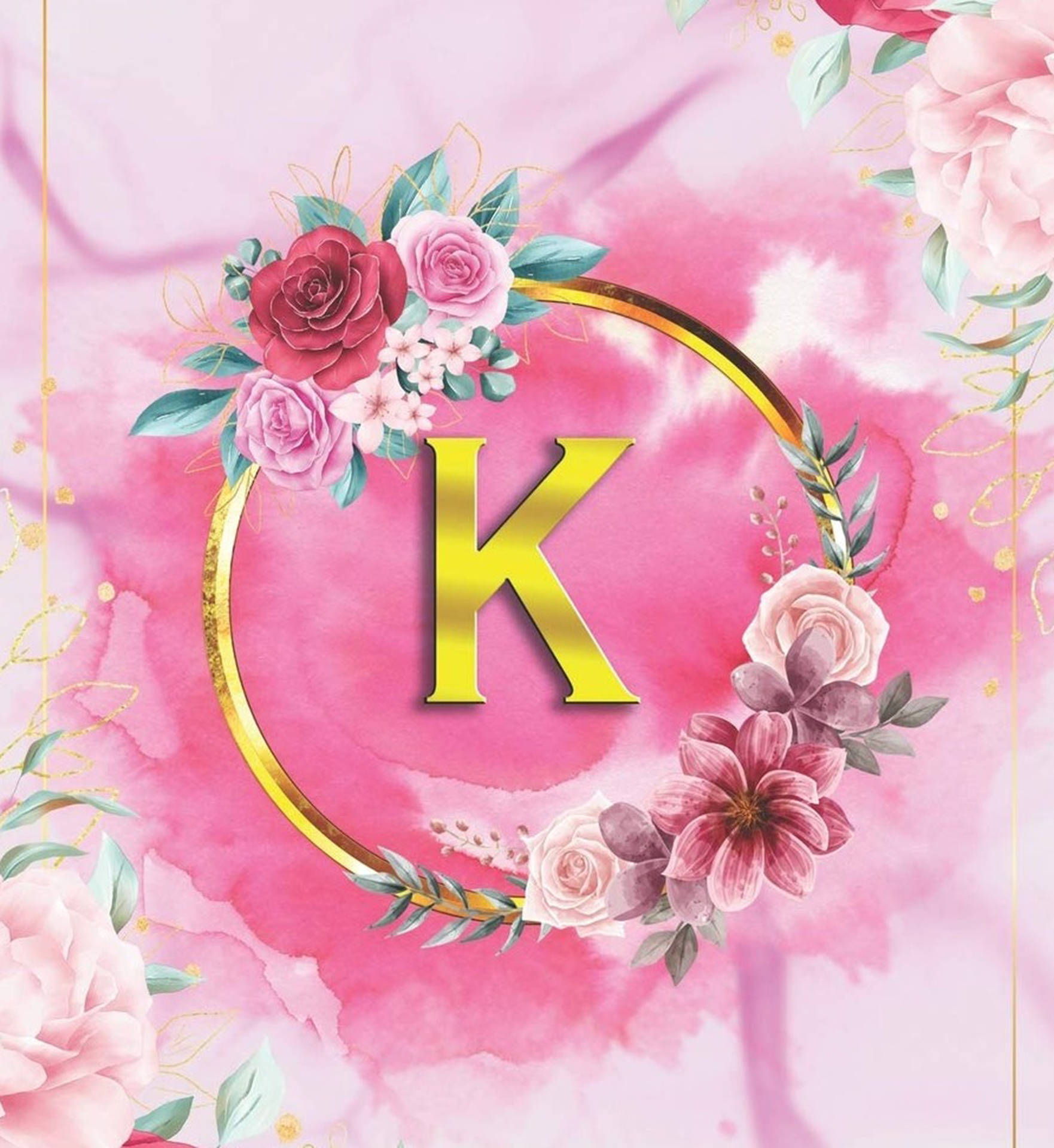 Beautiful Letter K Monogram Wallpaper