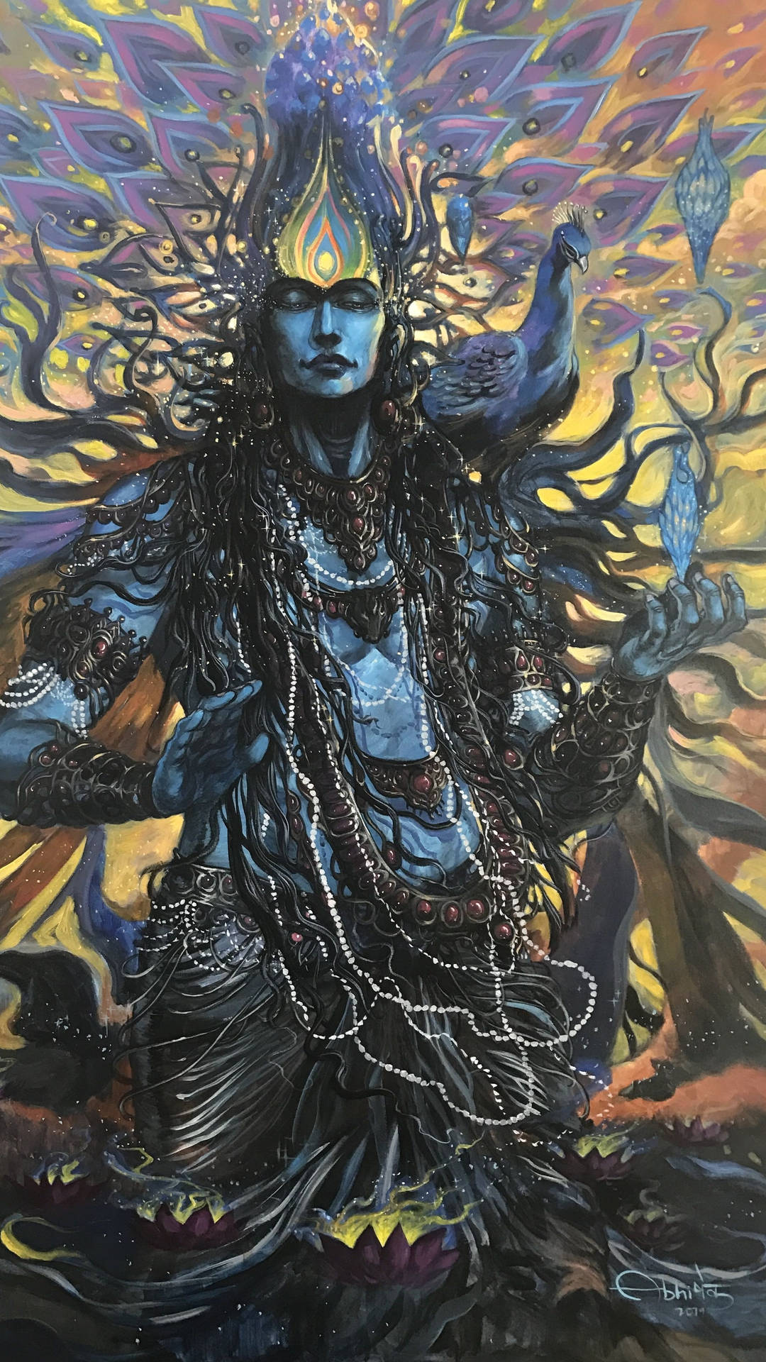 Beautiful Mahadev Rudra Avatar Painting