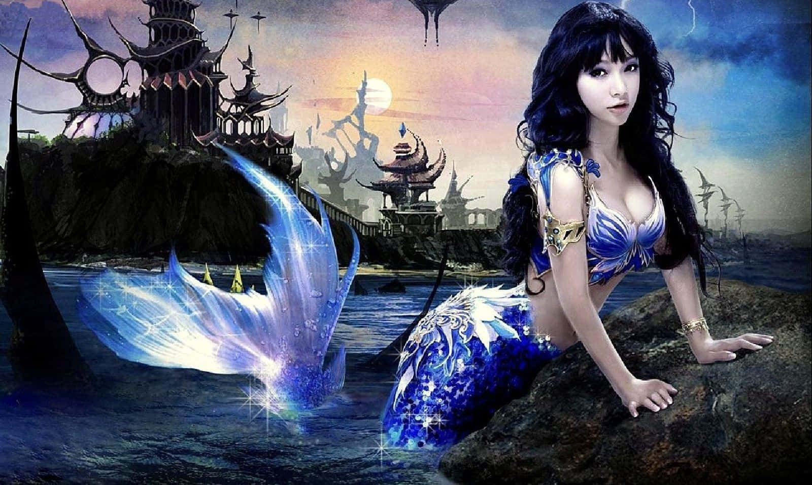 Beautiful Mermaid Warrior Wallpaper