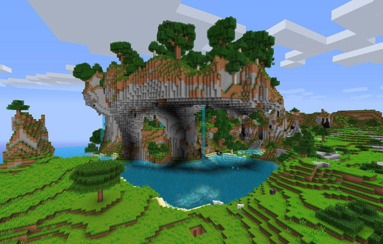 Beautiful Minecraft Elevated Forest Background