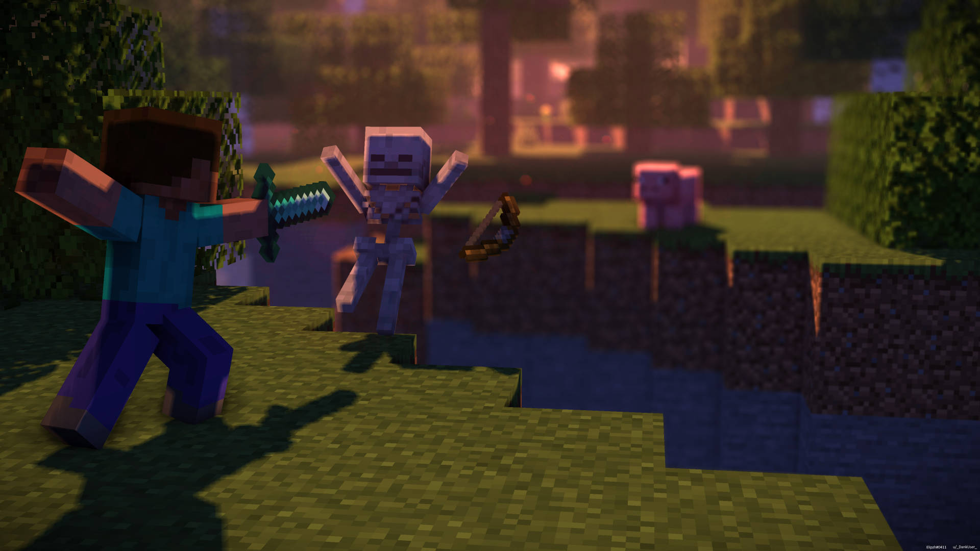 Beautiful Minecraft Fight Picture