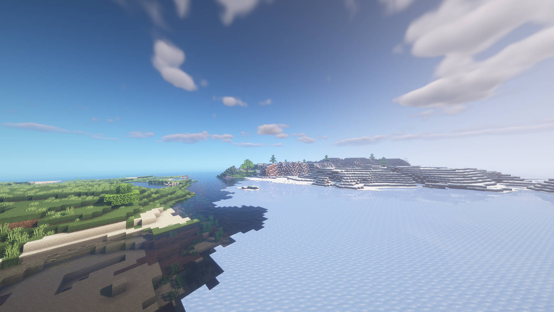 Beautiful Minecraft Icy Lake Background
