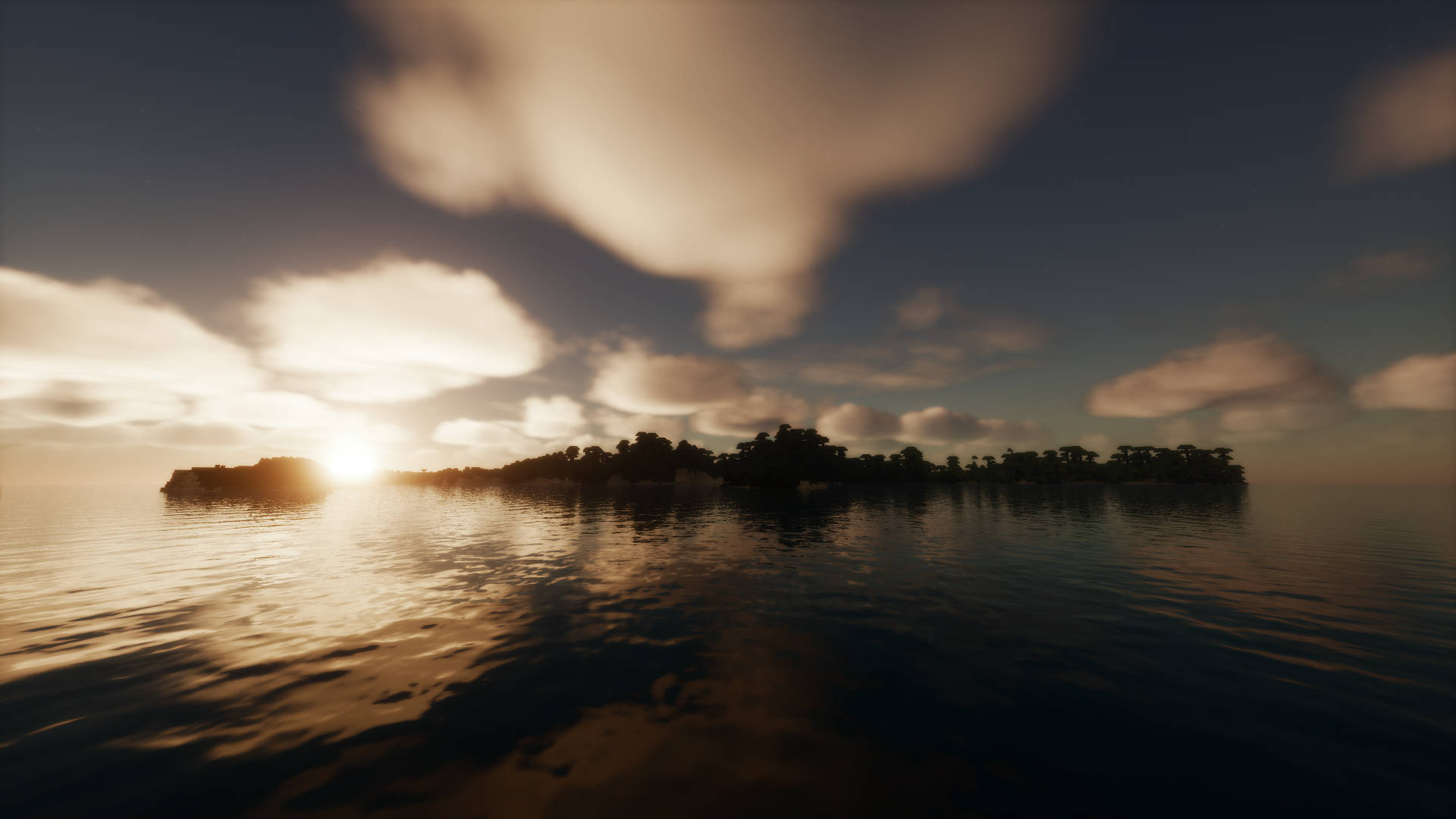 Lindopôr Do Sol Na Ilha De Minecraft. Papel de Parede