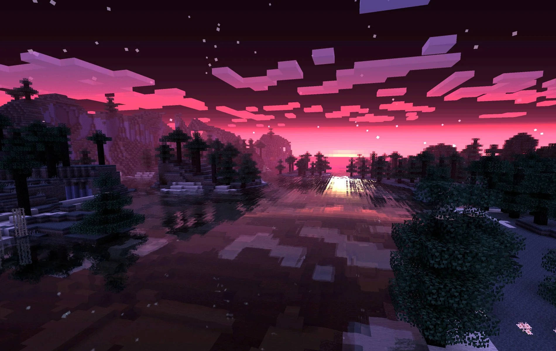 Beautiful Minecraft Pink Sky Picture