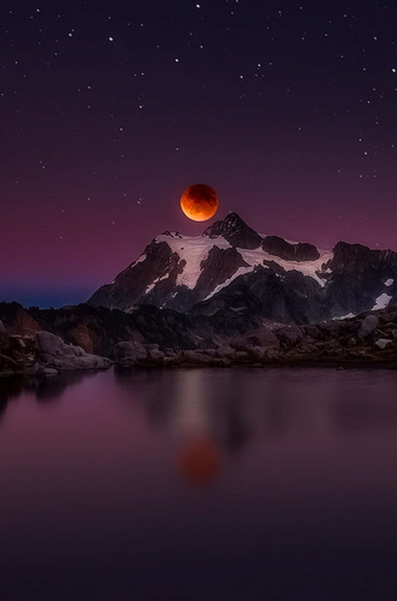 Magnificent Full Moon over the Mountains