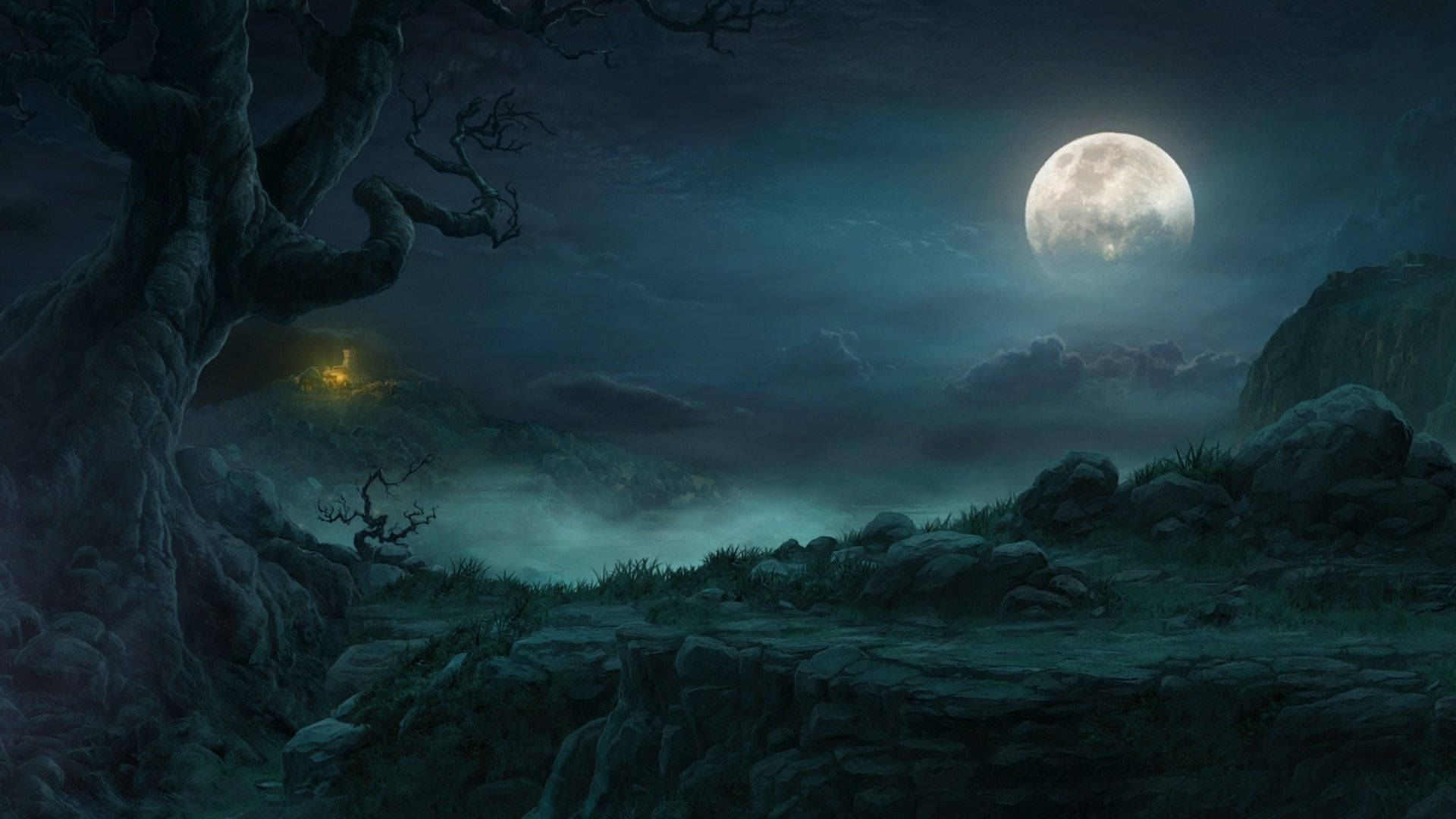 Beautiful Moon In The Darkness Wallpaper