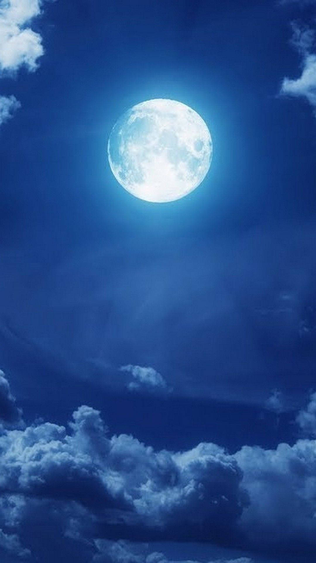 Beautiful Moon Over The Clouds Wallpaper