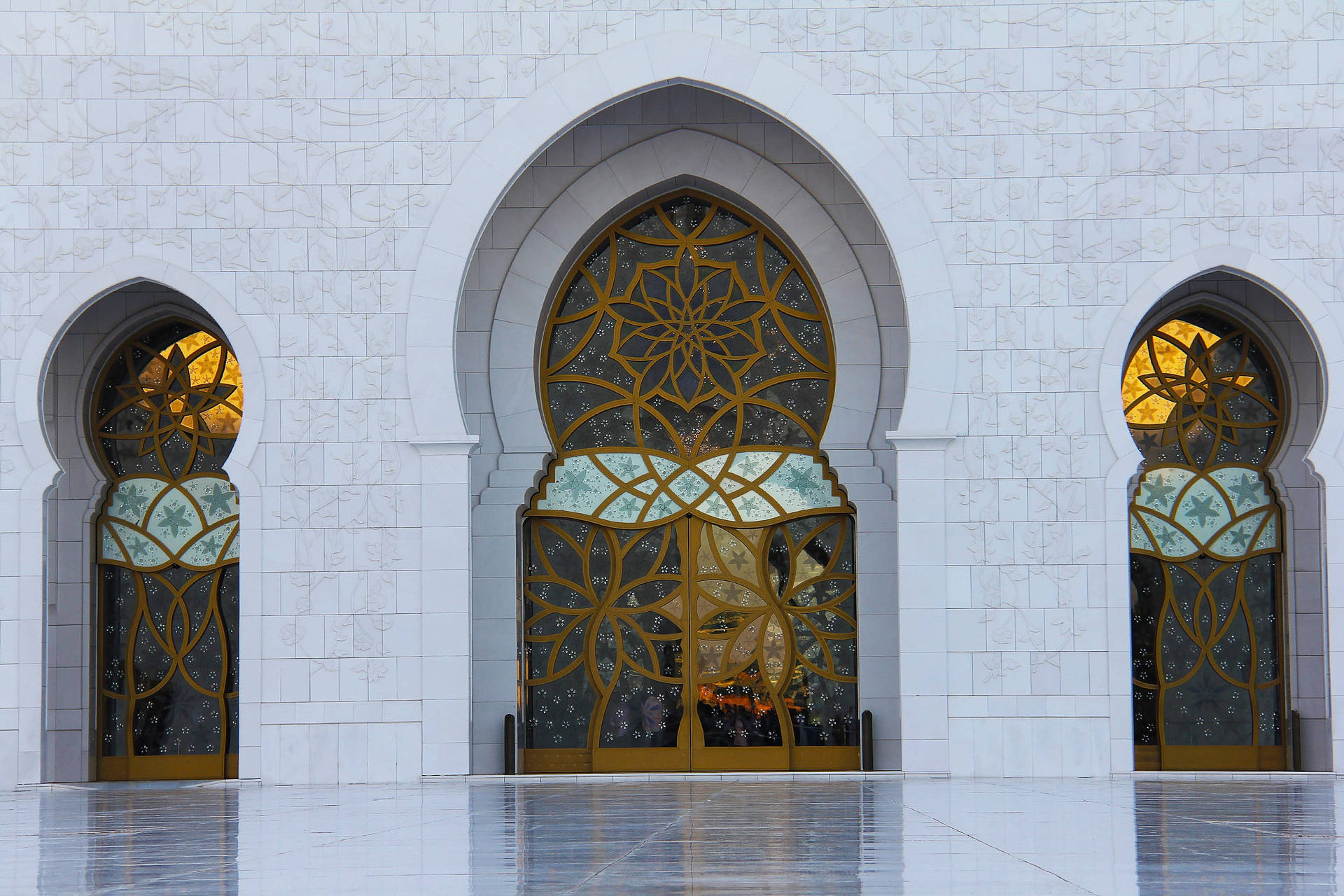 Beautiful Mosque Sheikh Zayed Doorway Background