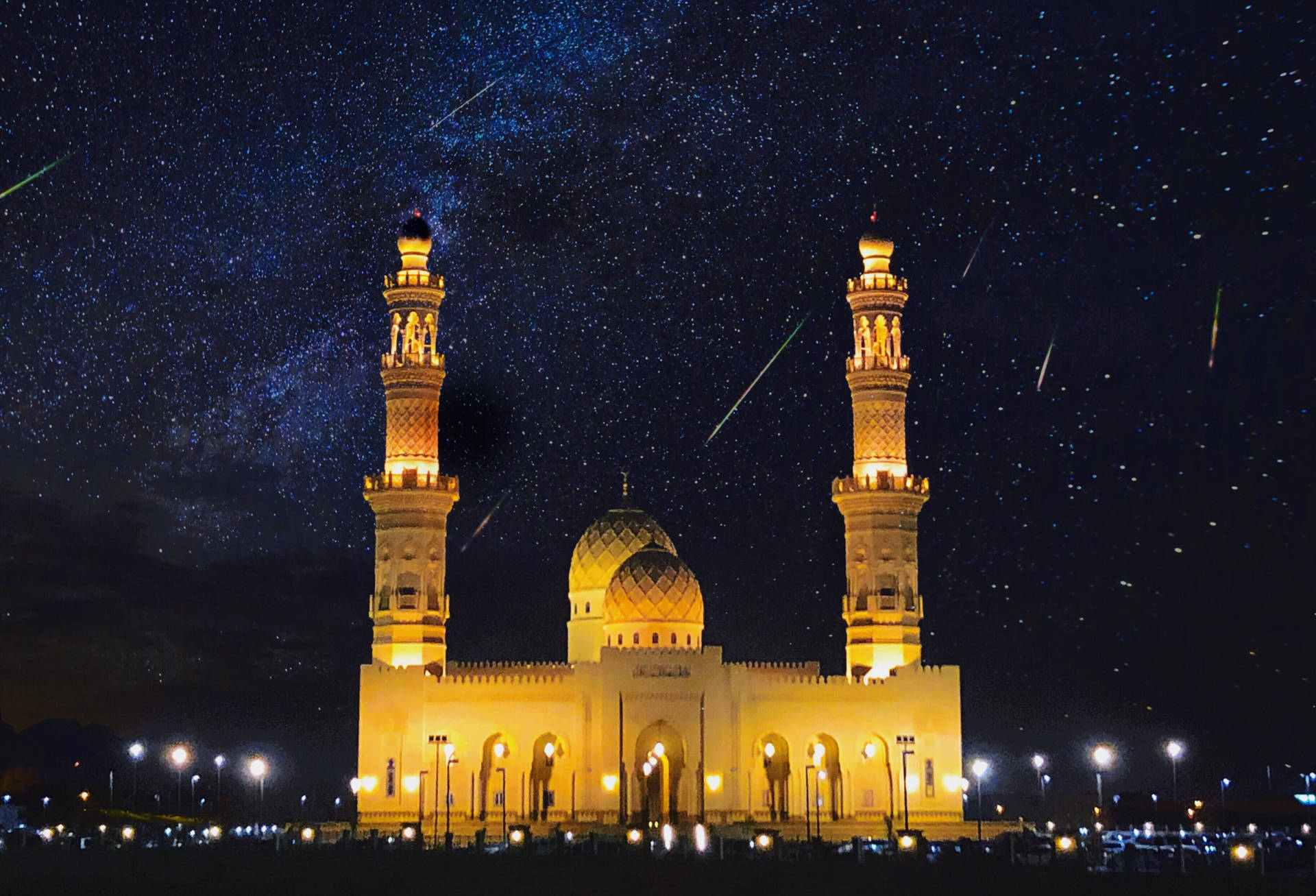 Beautiful Mosque Starry Sky Picture