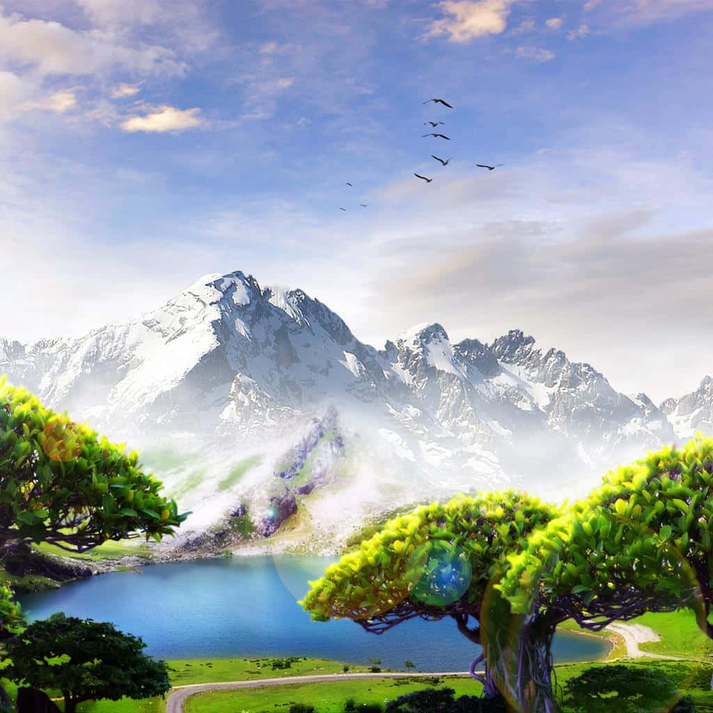 Breathtaking View of a Beautiful Mountain Wallpaper