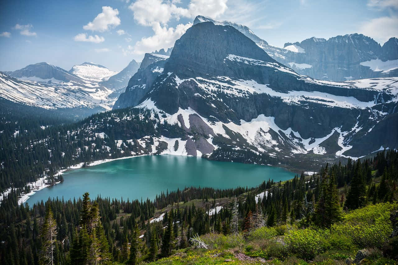Beautiful Mountain Grinnell Lake Picture