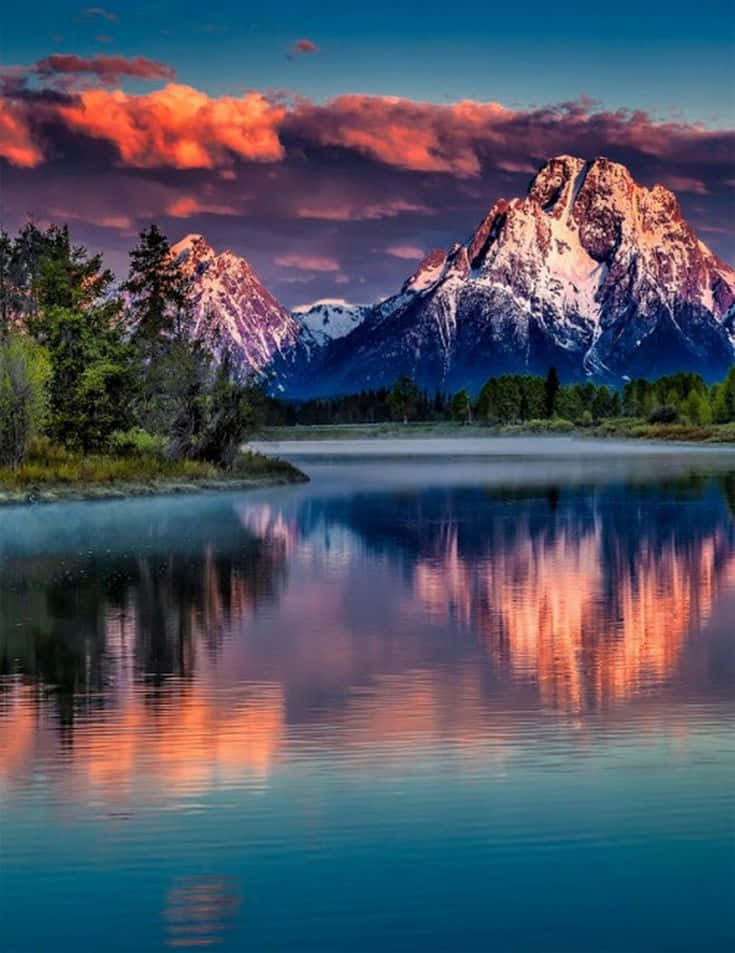 Vivid Beautiful Mountain Reflection Picture