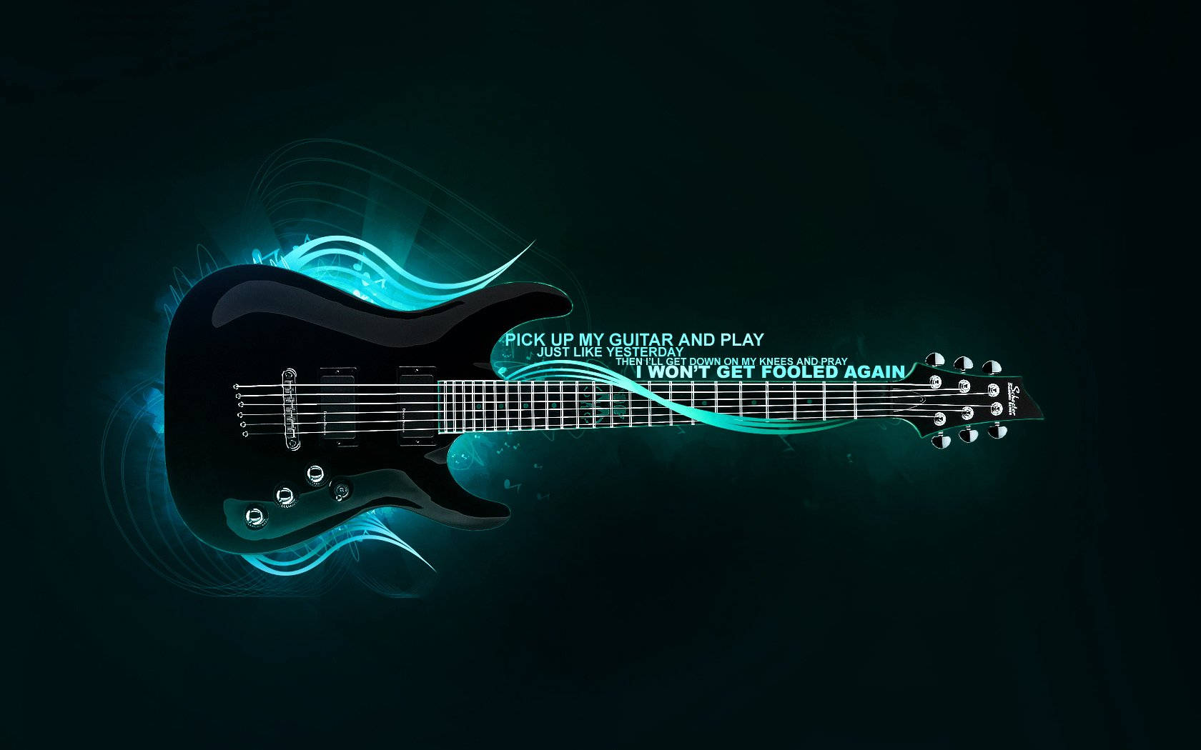 Beautiful Music Black Electric Guitar Wallpaper