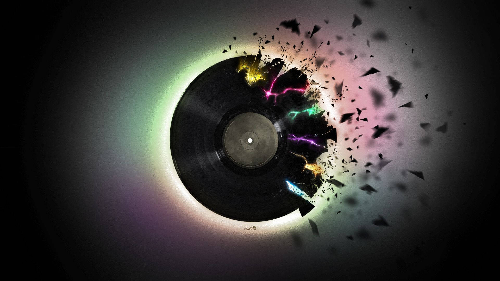 Vackermusik Påverkad Vinylskiva. Wallpaper