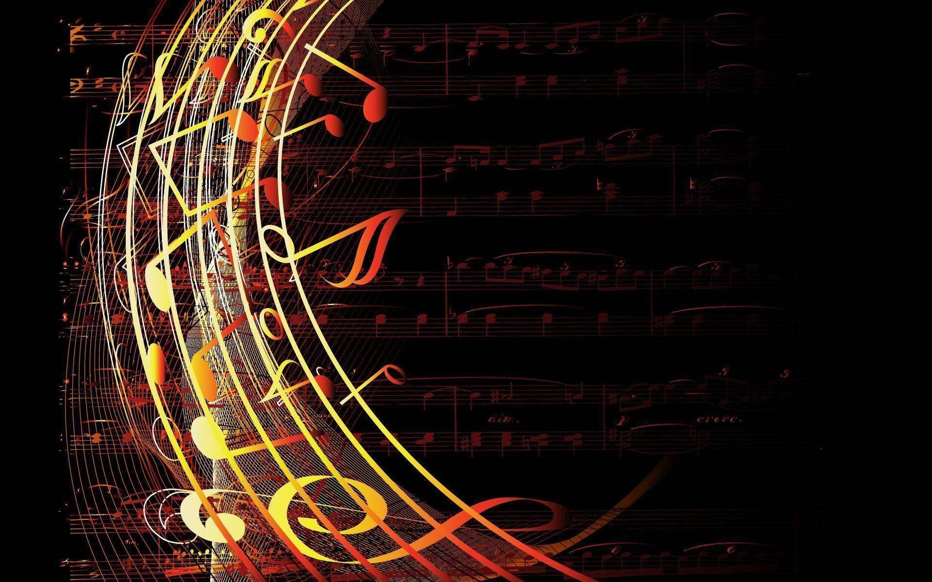 Beautiful Music Glowing Musical Notes