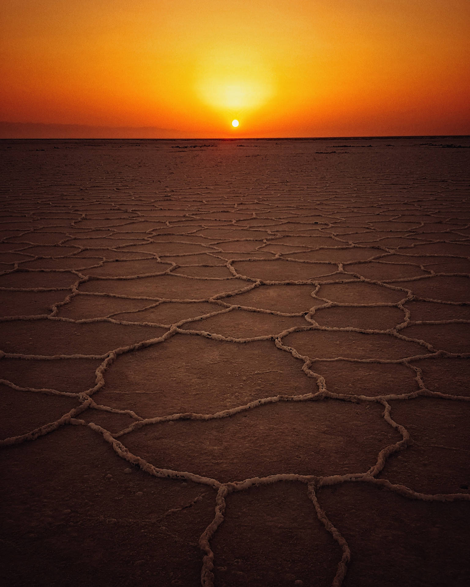 Beautiful Nature Sunset Dry Land Wallpaper