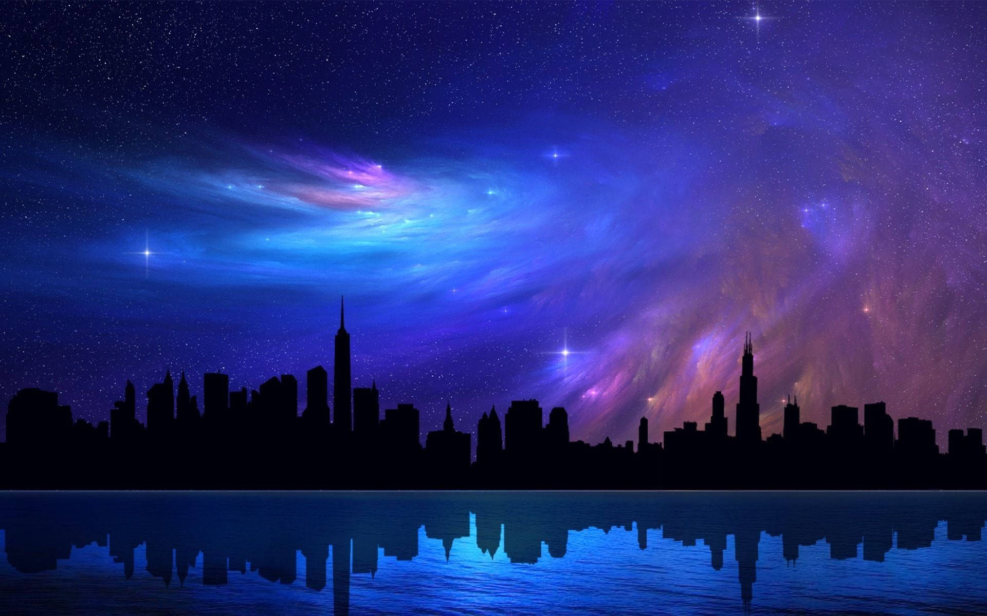 Beautiful Night Of Chicago Skyline