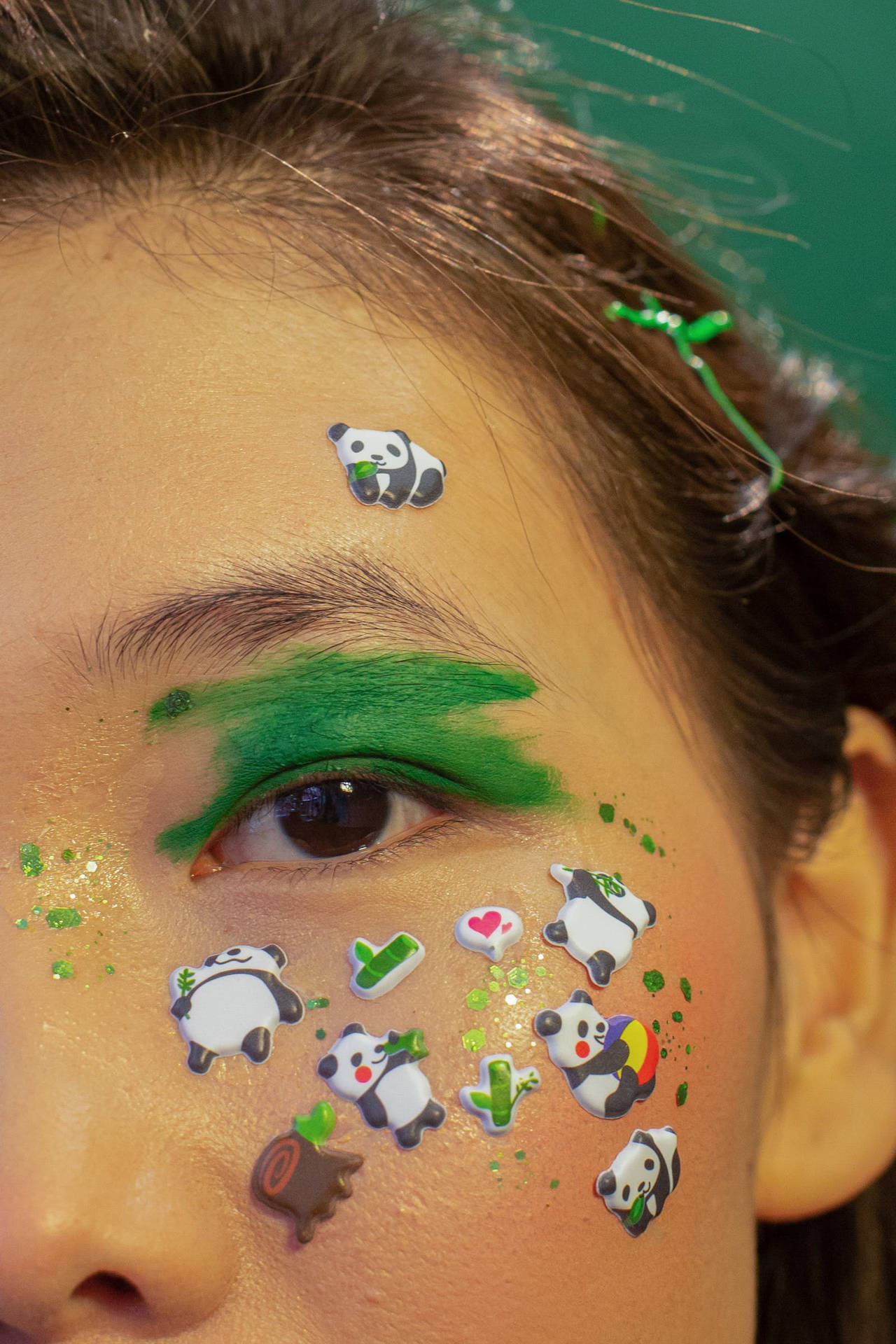 Beautiful Panda Makeup Close-up Wallpaper