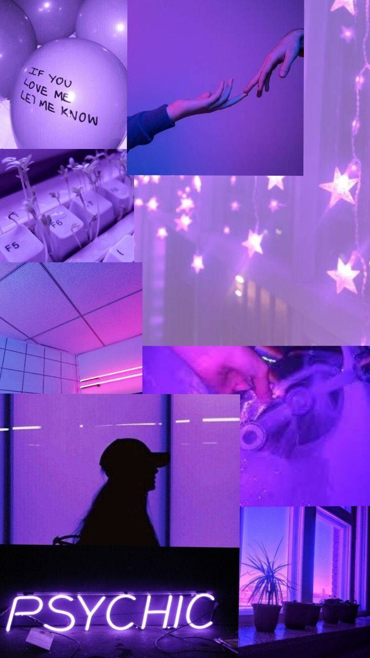 Beautiful Pastel Purple Tumblr Collage Wallpaper