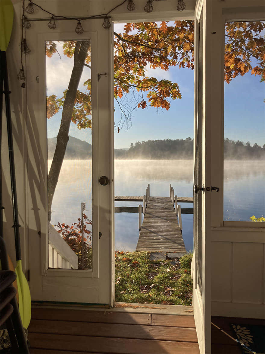 Beautiful Lake View From A Cabin Picture