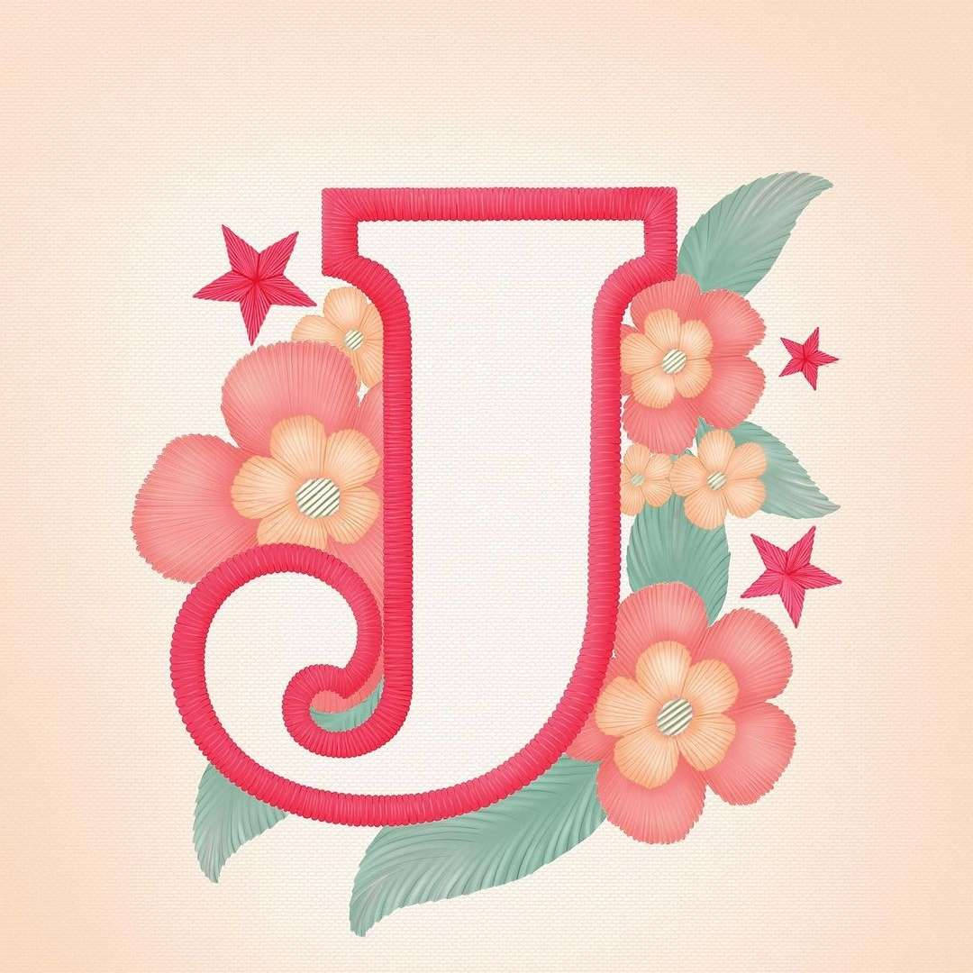 Beautiful Pink Letter J
