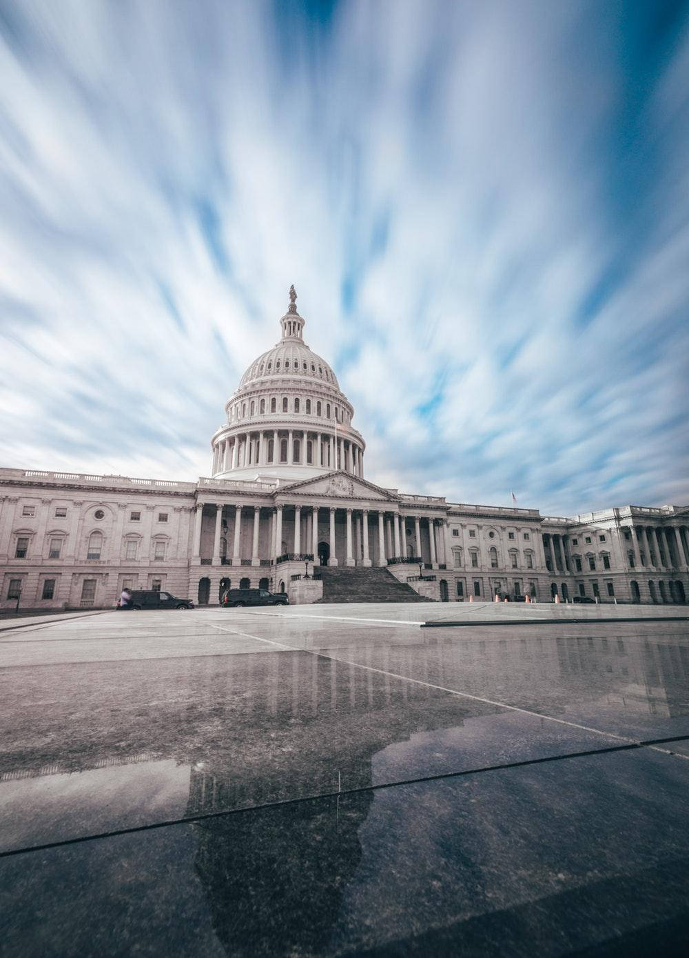 Beautiful Portrait Of United States Capitol Background