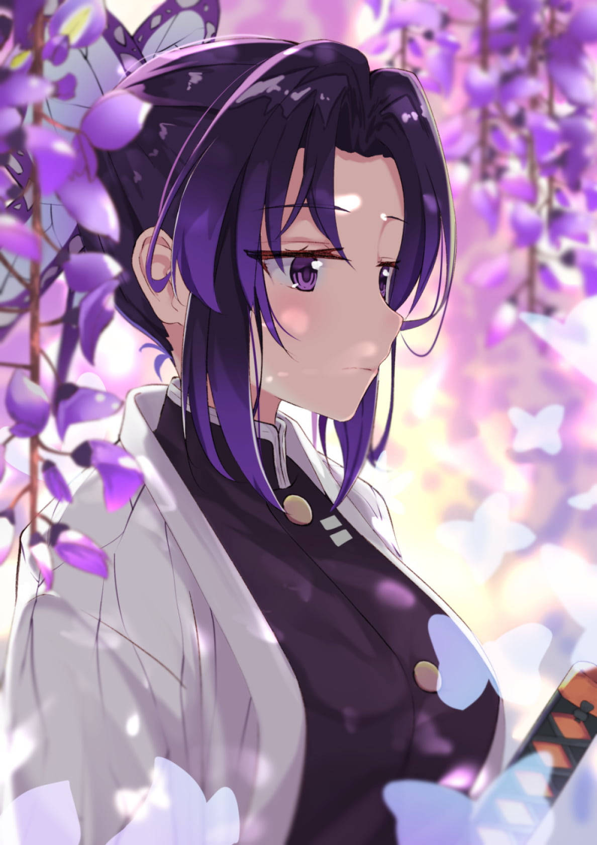 Beautiful Purple Wisteria Flowers Anime Shinobu Pfp Wallpaper