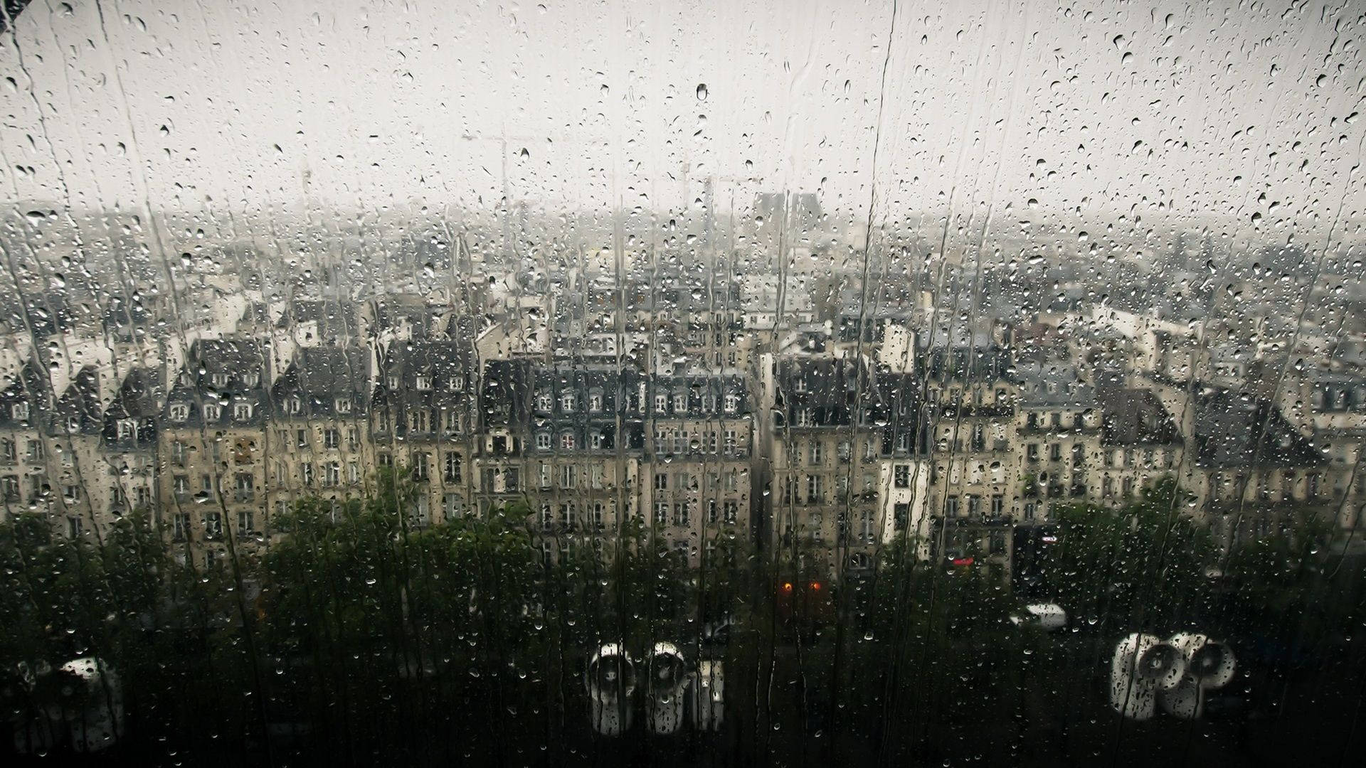 Beautiful Rain From A Window Wallpaper
