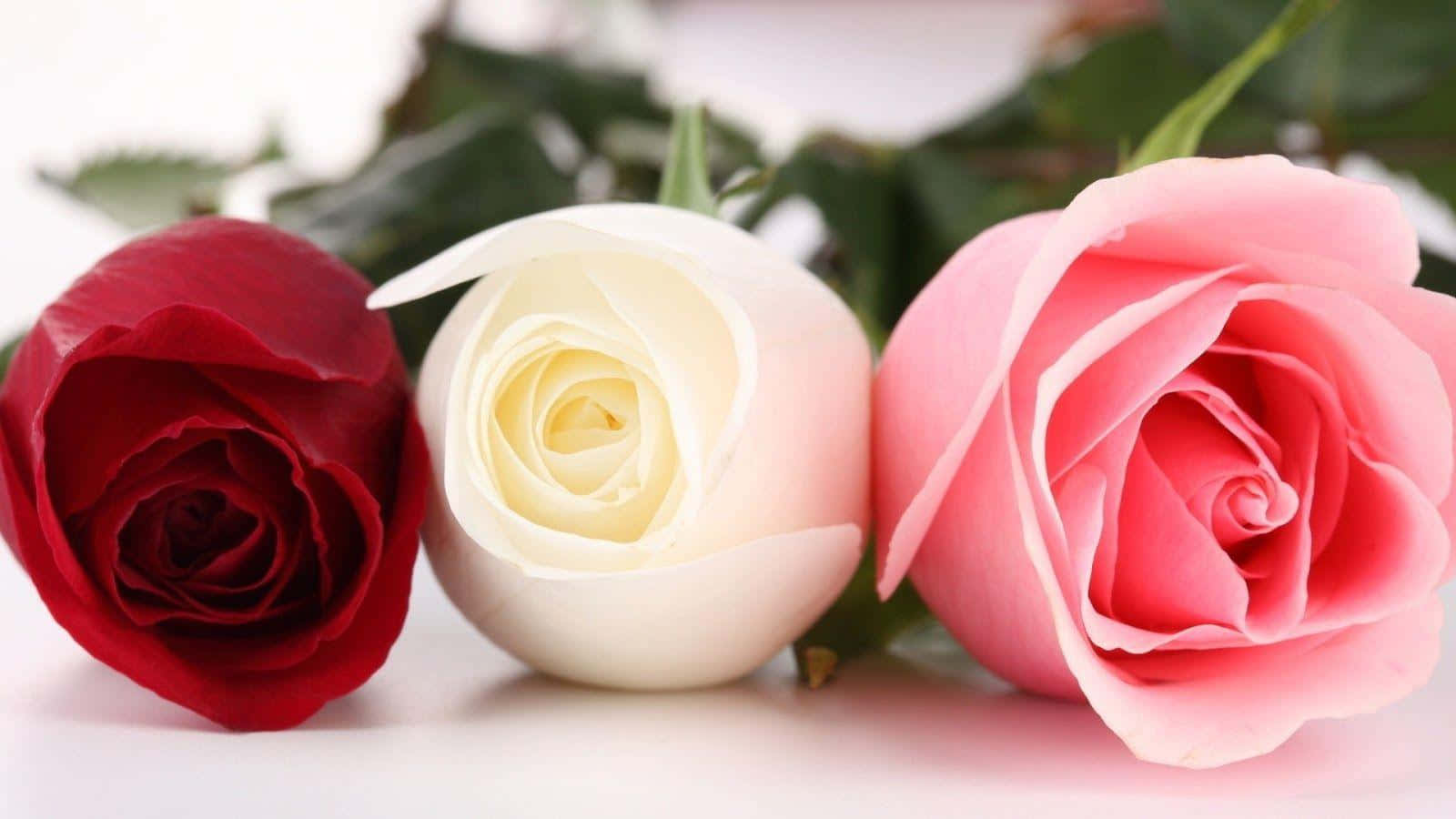 Ramilletede Rosas Brillantes Y Coloridas. Fondo de pantalla