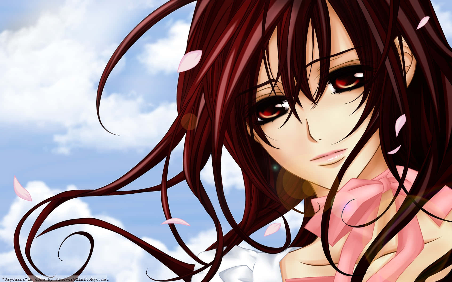 An anime character with a melancholic expression Wallpaper