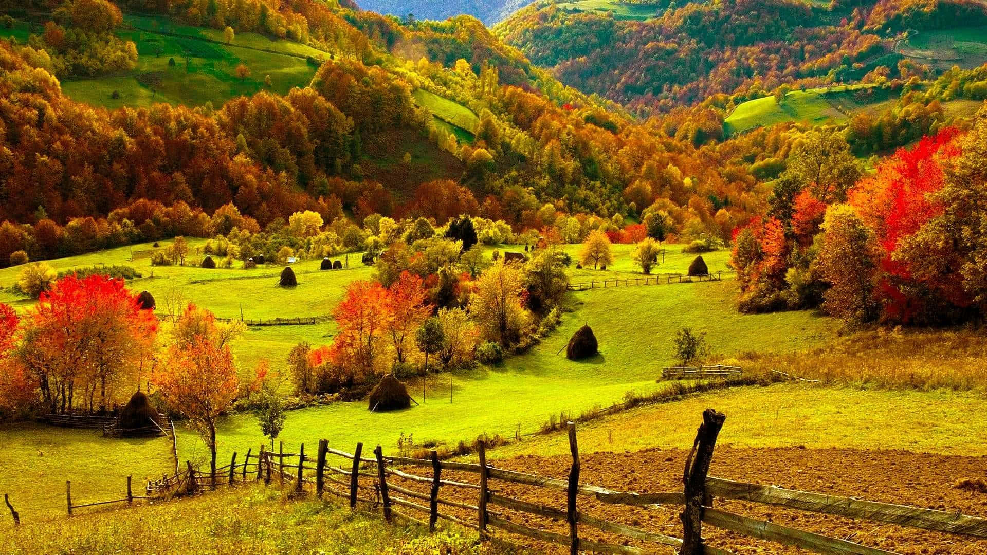 Beautiful Scenery Desktop Nature Fields Hills Grass Farm Wallpaper