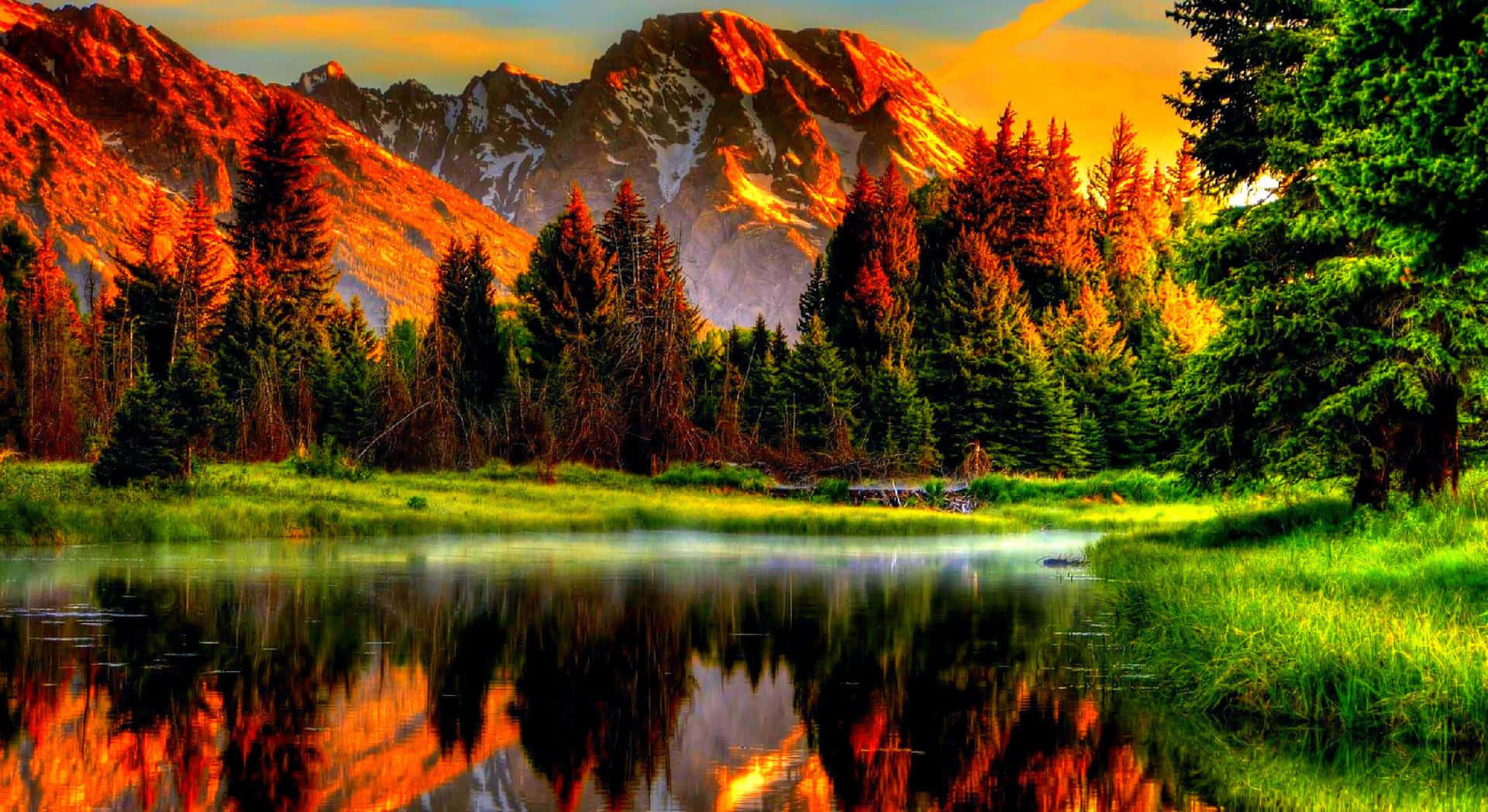 Beautiful Scenery Desktop Mountain River Wallpaper