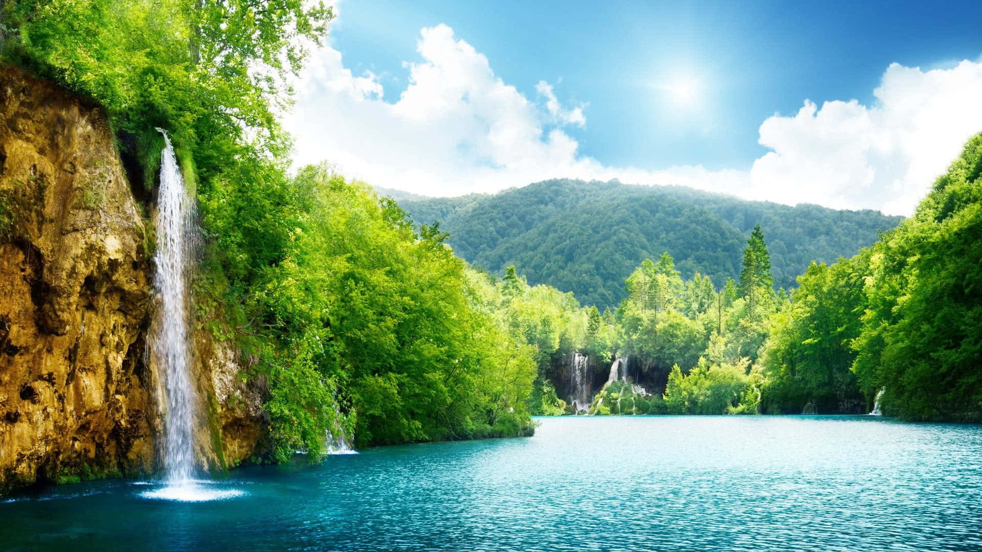 Beautiful Scenery Desktop Tropical Waterfalls Wallpaper
