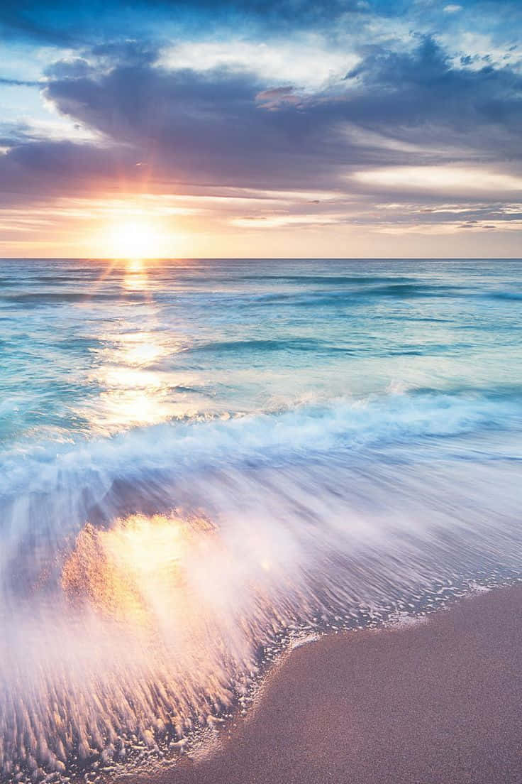 Beautiful Sea Diamond Beach Sunset Wallpaper