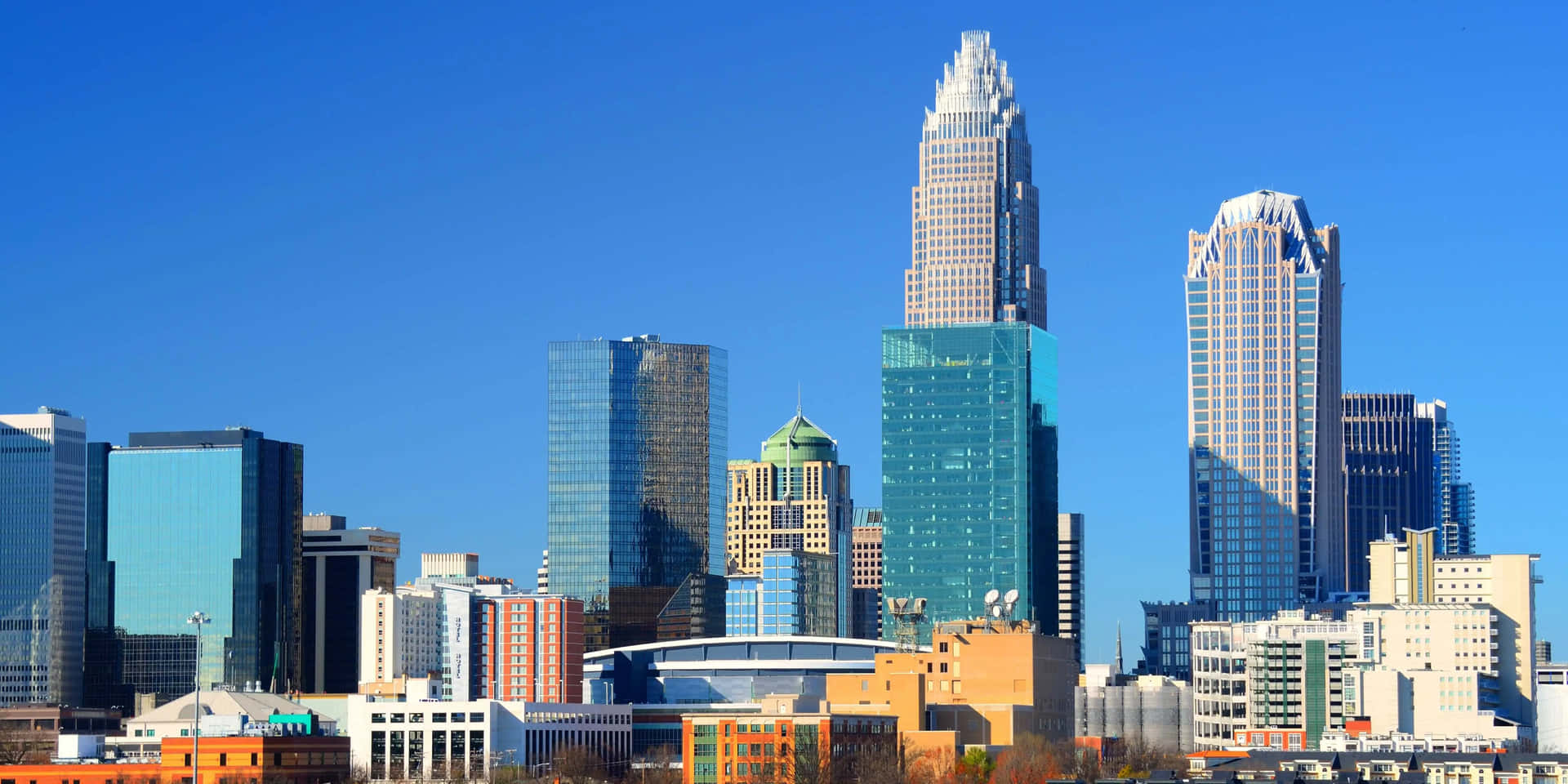 Beautiful Skyline View Of Charlotte, North Carolina Wallpaper