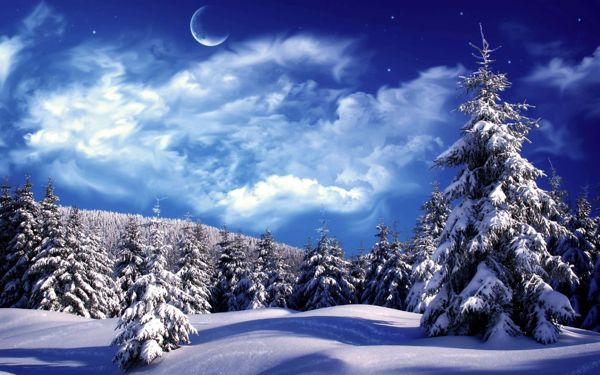 Smukke sneestetik månebilleder