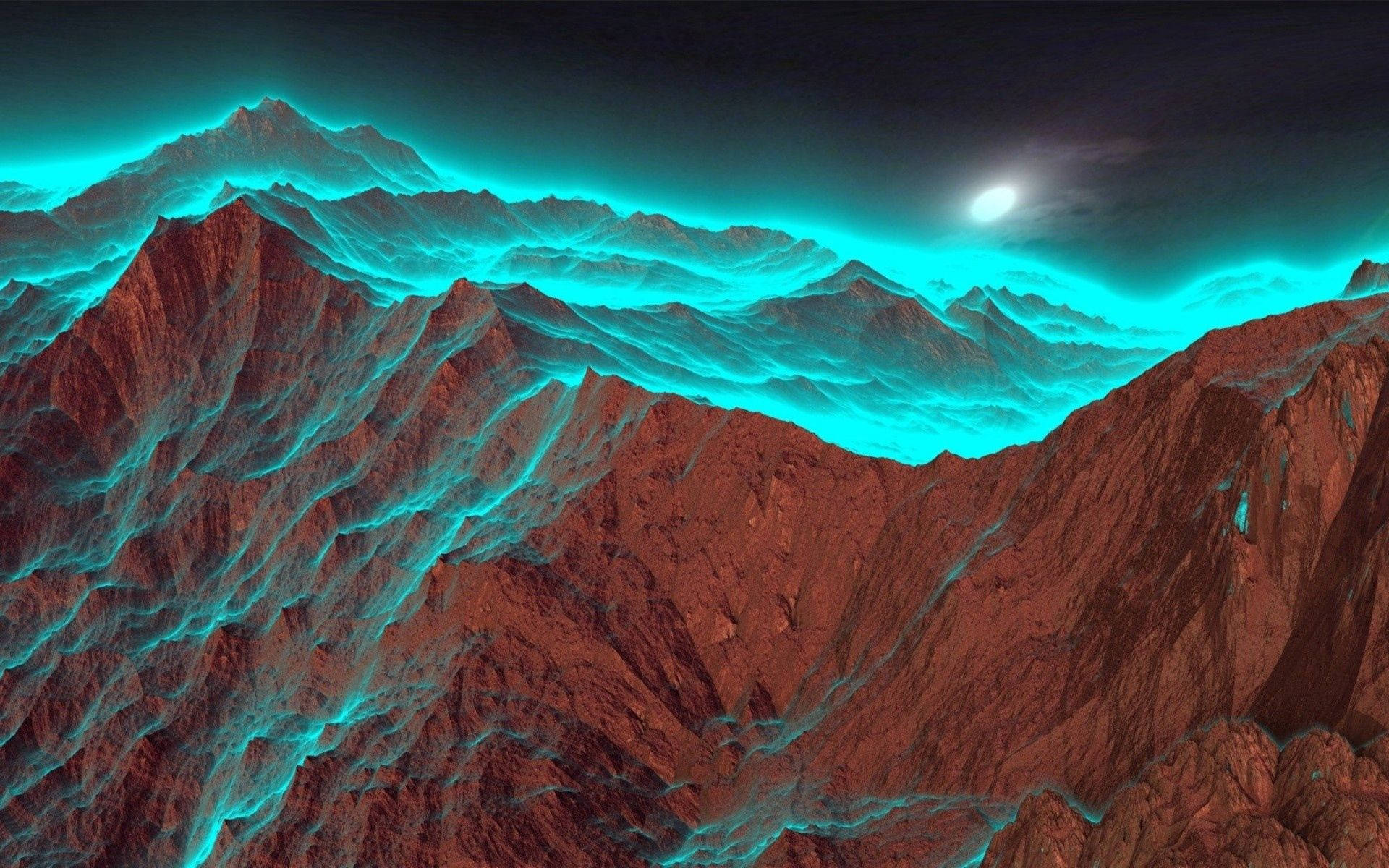 Beautiful Space Themed Mountains