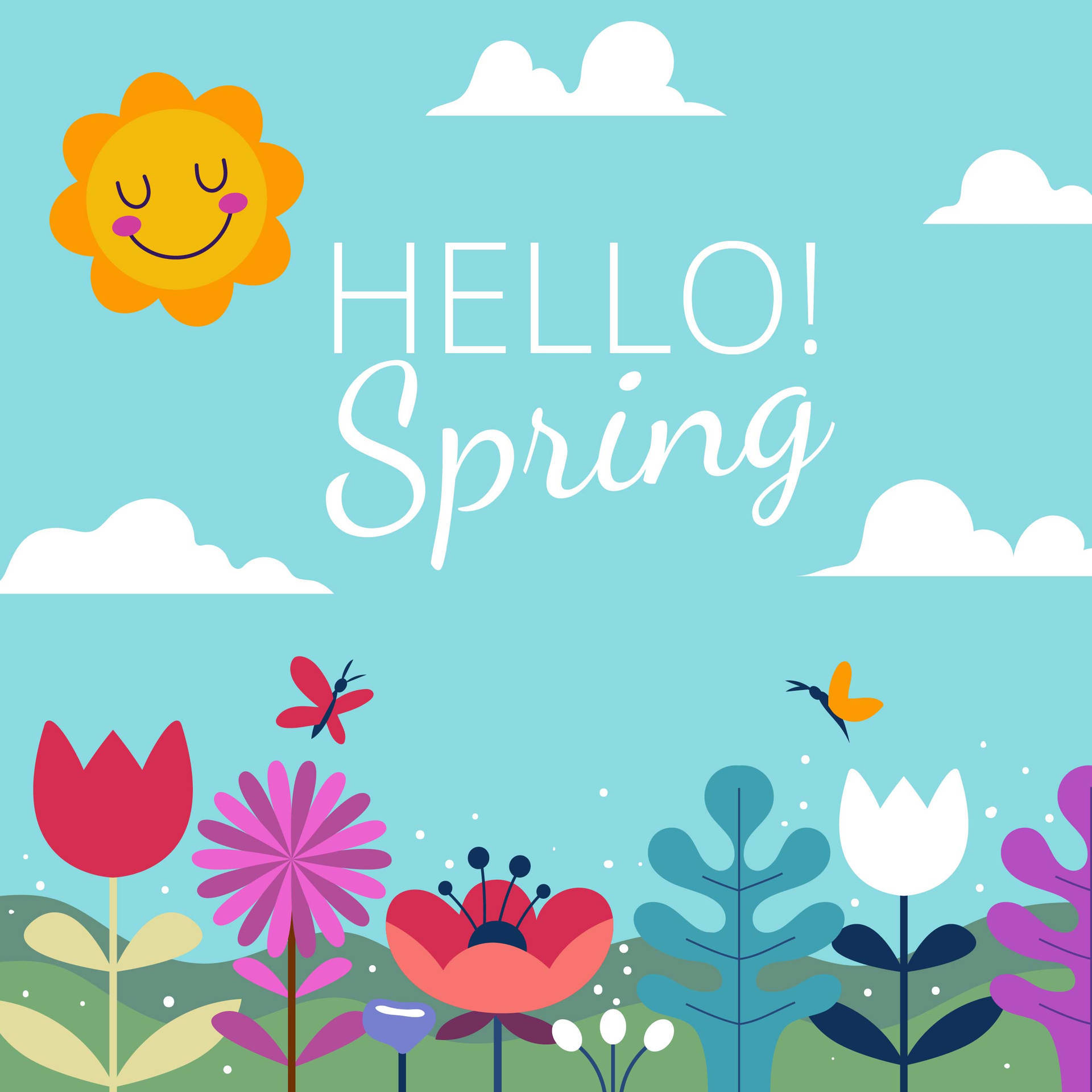 Hello Beautiful Spring Digital Art Wallpaper
