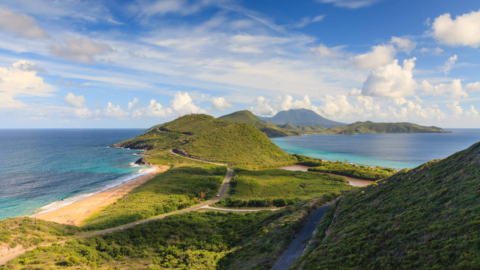 Smukt St Kitts og Nevis øer havskape tapet Wallpaper