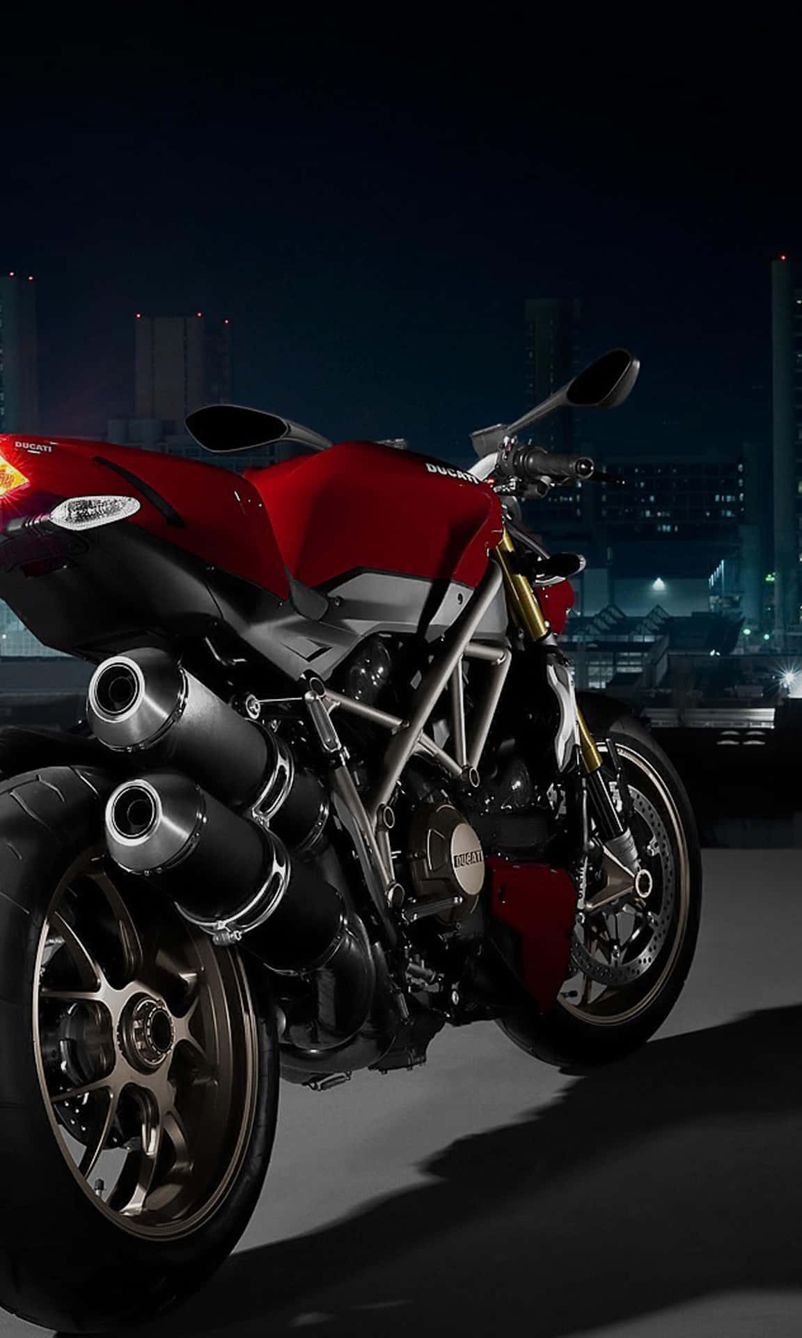 Smukbaggrund Med Street Fighter Ducati-motorcykel.