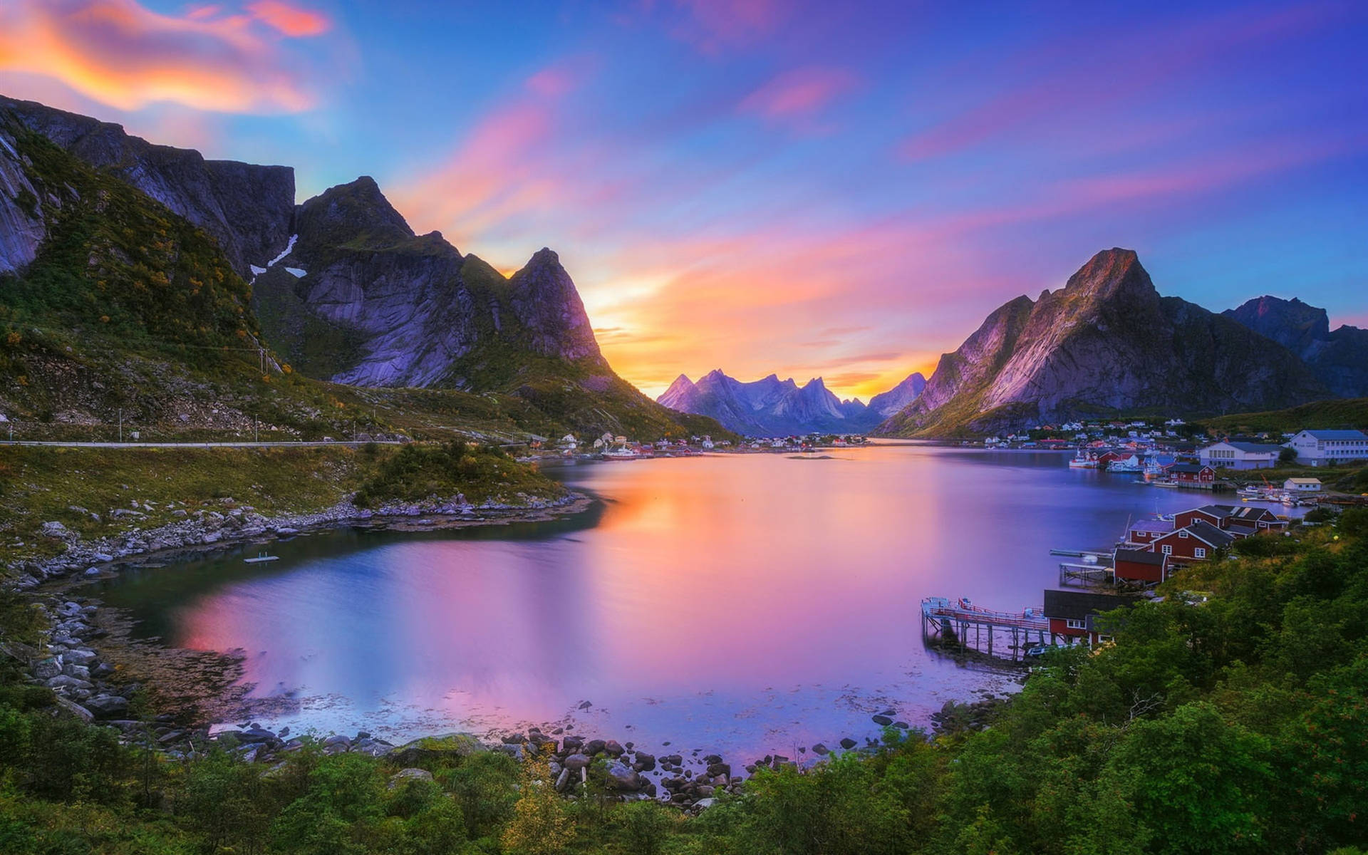 Beautiful Sunset Lofoten Norway Wallpaper