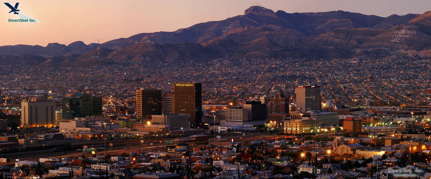 Beautiful Sunset Over El Paso Skyline Wallpaper