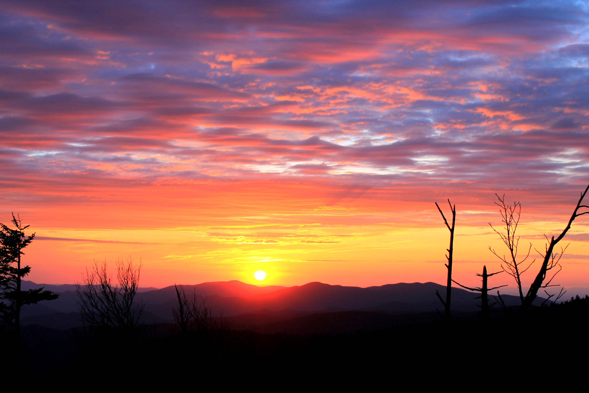 Beautiful Sunset Over Smoky Mountains Wallpaper